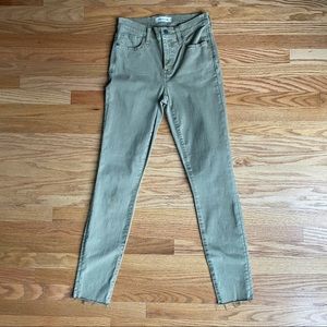 Madewell 9” rise skinny jeans in khaki green